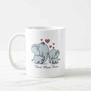 Mug Meilleure Maman Qui Soit Éléphants Et Cœurs