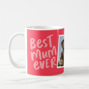 Mug Meilleure maman qui soit photo rose moderne Fête d