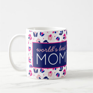 Mug Meilleure maman Tulips bleu rose cadeau pour elle
