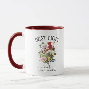 Mug Meilleure mère sur mesure jamais   Jolies fleurs r