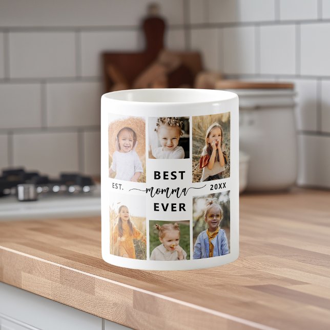 Mug Meilleure Momma Jamais - Fête des Mères Collage ph (Créateur téléchargé)
