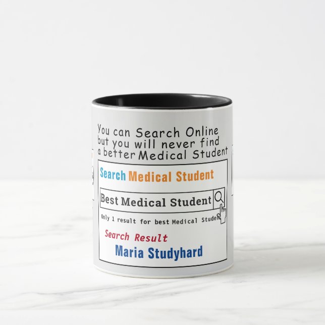 Mug Meilleure musique de recherche pour l'étudiant Méd (Centre)