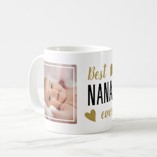 Mug Meilleure Nana Jamais 2 Photo Noir Et Or Cadeau