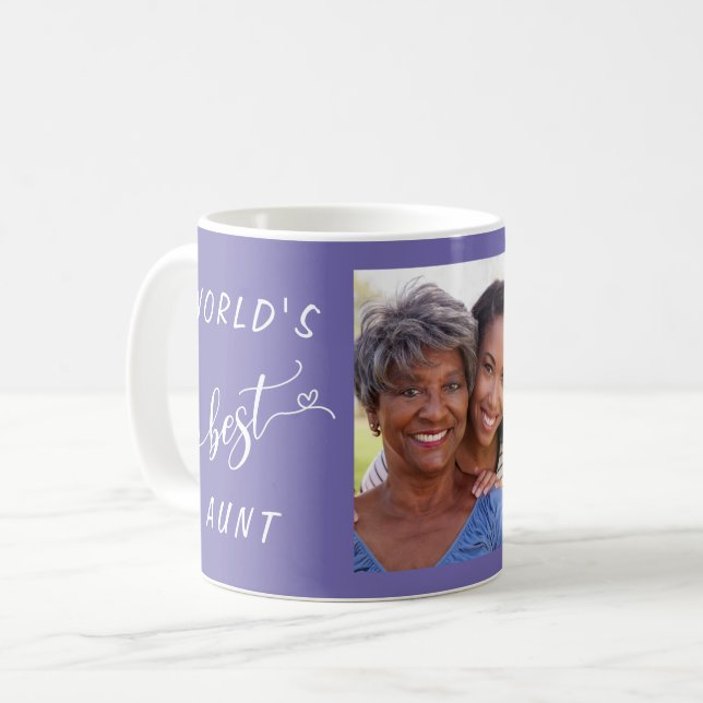 Mug Meilleure photo de tante au monde (Devant gauche)