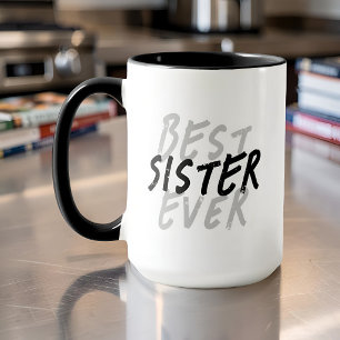 Mug Meilleure Sœur de Tous les Temps Moderne Noir et G