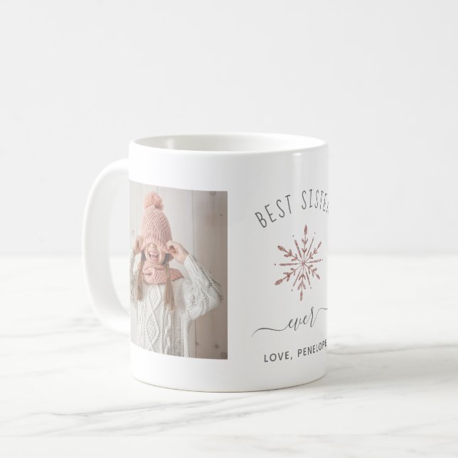 Mug Meilleure soeur jamais | Deux Roses photo Gold Sno (Devant gauche)