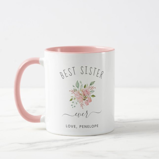 Mug Meilleure soeur jamais | Roses roses roses assez é (Gauche)