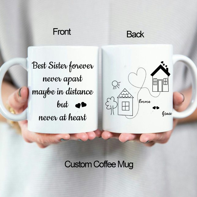 Mug Meilleure Soeur pour toujours tendance Amour de lo (Best Sister Forever Trendy Long Distance Love Mug)