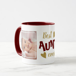 Mug Meilleure Tante Ever 2 Photo Maroon Et Or