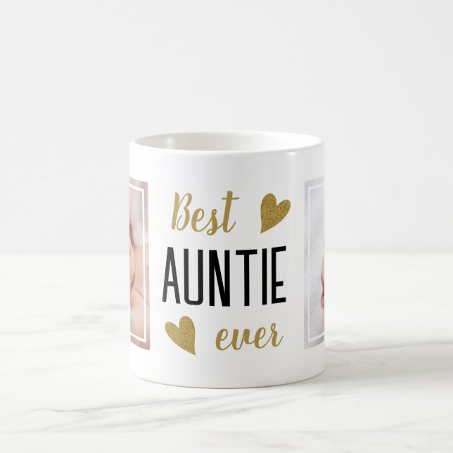 Mug Meilleure Tante Ever 2 Photo Noir Et Or (Centre)
