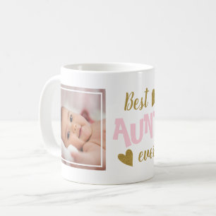 Mug Meilleure Tante Ever 2 Photo Pink And Gold Café M