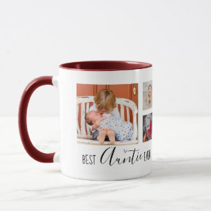 Mug Meilleure Tante Ever 6 Photo Collage Blanc