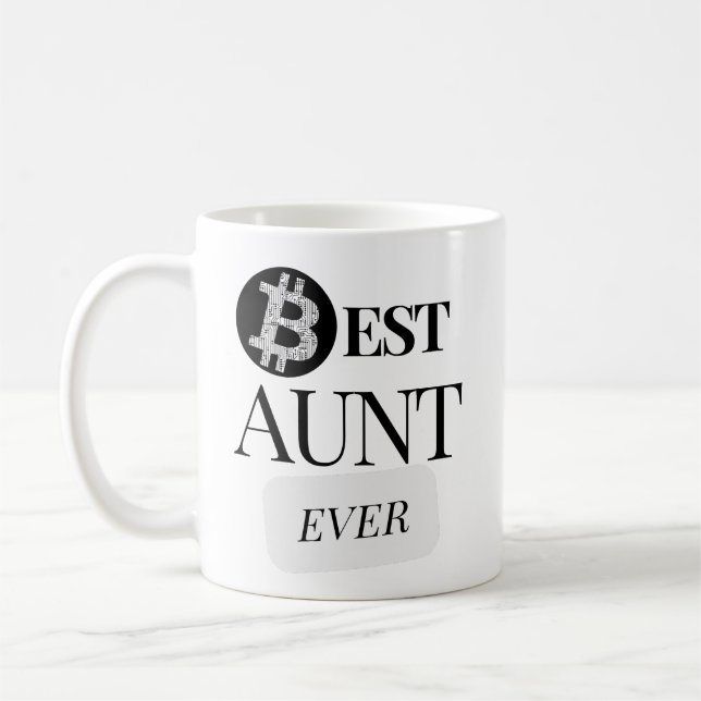 Mug Meilleure Tante Ever Bitcoin Crypto Cryptomonnaie (Gauche)