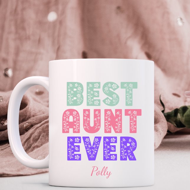 Mug Meilleure tante jamais florale (Créateur téléchargé)