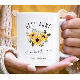 Mug Meilleure tante jamais   Joli tournesol rustique