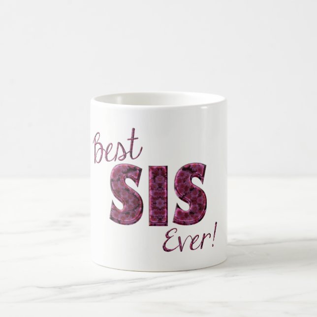 Mug Meilleures Fleurs de Sis jamais Soeur de Typograph (Centre)