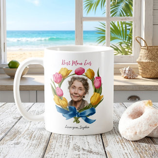 Mug Meilleures tulipes de maman Photo florale Fête des