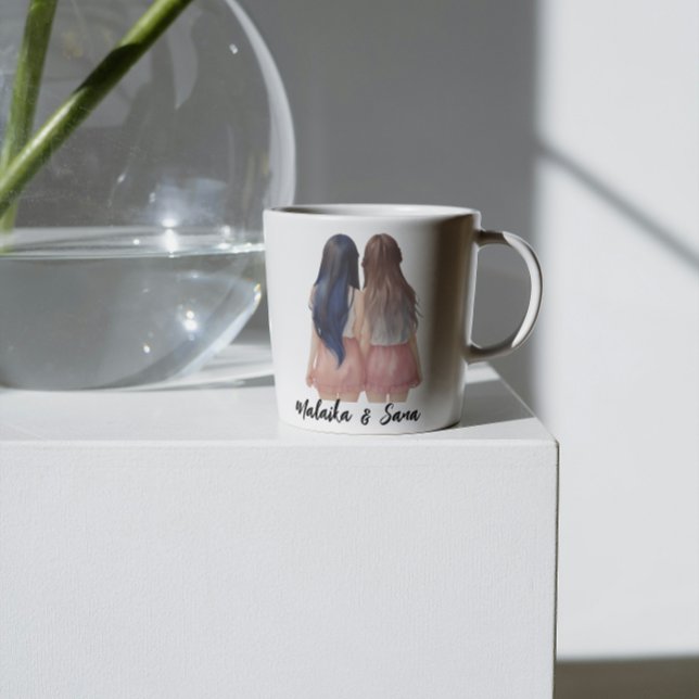 Mug Meilleurs Amis Cheveux Personnalisés BFF Besties A (Créateur téléchargé)