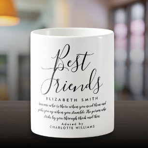 Mug Meilleurs amis Écriture élégante moderne Citation