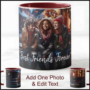 Mug Meilleurs amis modèle de photo avec texte fantaisi