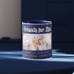 Mug Meilleurs amis noms photo marine bleu