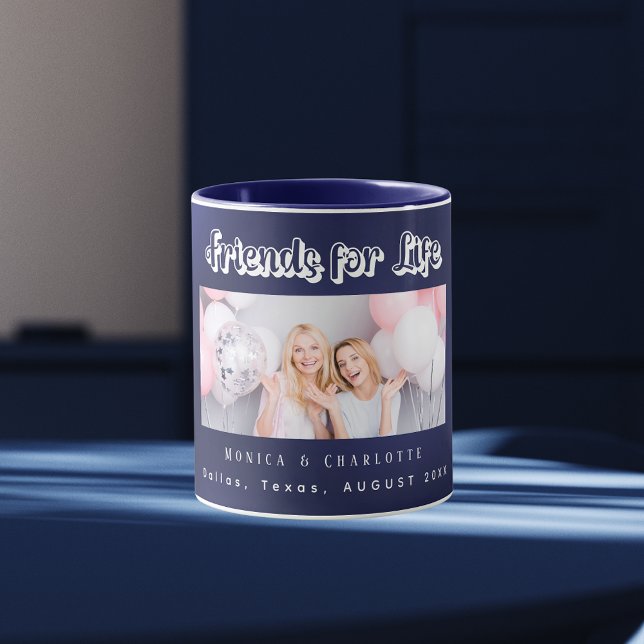 Mug Meilleurs amis noms photo marine bleu (Créateur téléchargé)