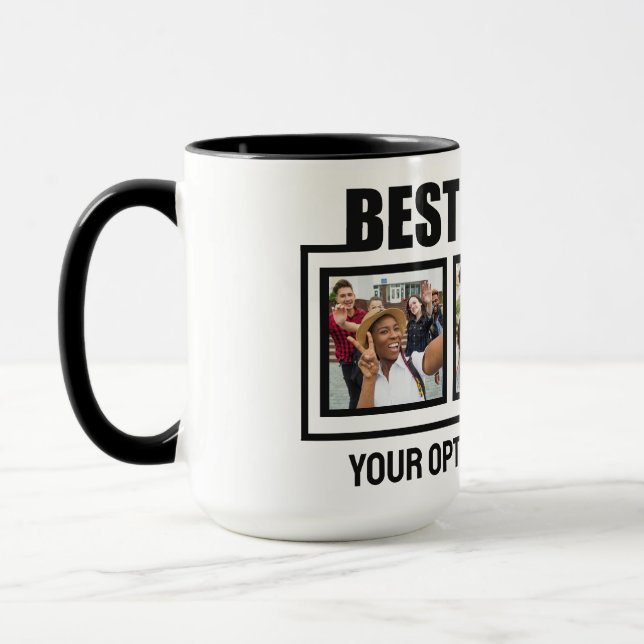 Mug Meilleurs amis photos et texte personnalisés (Gauche)