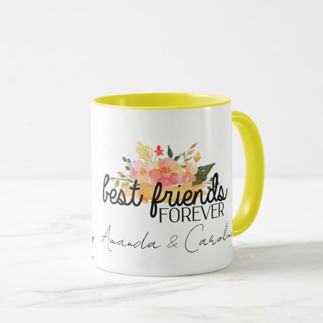 Mug Meilleurs Amis Pour Toujours BFF Personnalisé Flor (Devant droit)