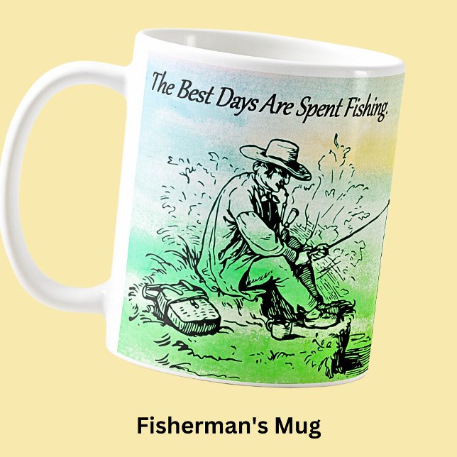Mug Meilleurs Jours passés à pêcher Jours Pêcheur (Créateur téléchargé)