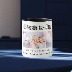 Mug Meilleurs noms de photos d'amis blanc noir