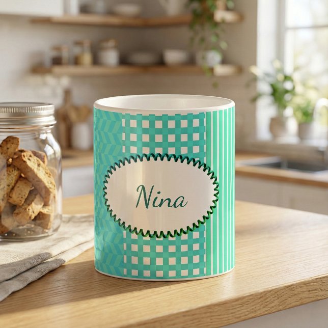 Mug Mélange Motif Pastel Turquoise (Créateur téléchargé)