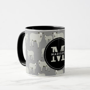 Mug Mélange mouton et agneau Motif animal de ferme Mon