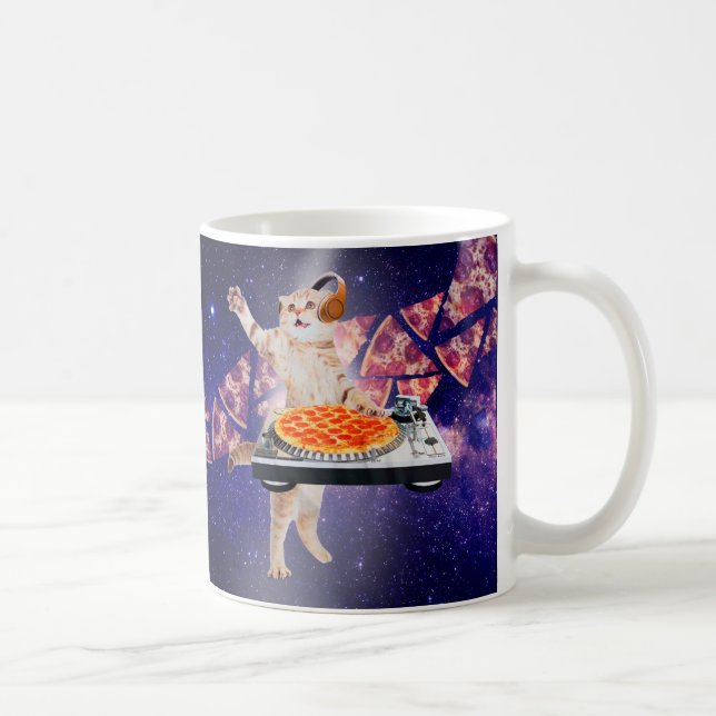 Mug Mélangeur de Tourne-disque de chat DJ (Droite)