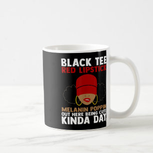 Mug Melanin rouge Tee Noir Poppin Out Ici Bei