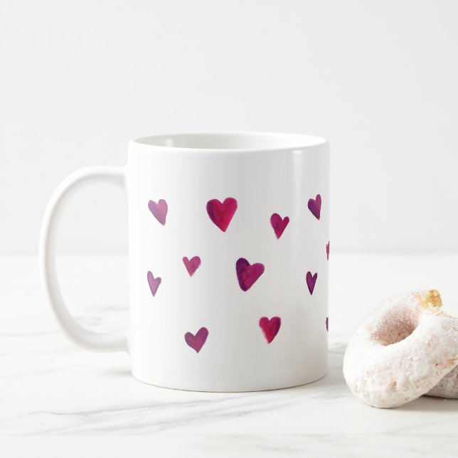 Mug Mélodie de coeur d'aquarelle (Avec donut)