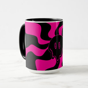 Mug Melt de sourire - Magenta et noir