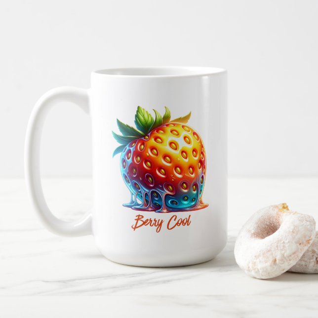 Mug Melting Strawberry-Drippy Art (Avec donut)