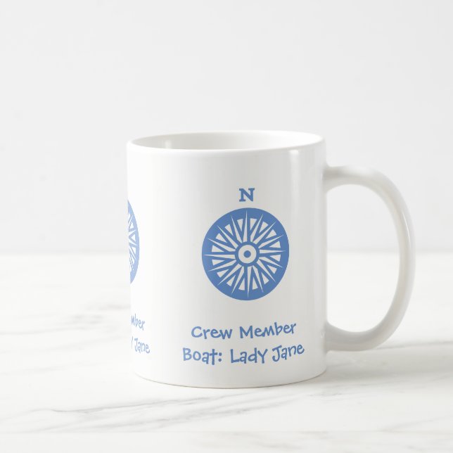 Mug Membre d'équipage du bateau - Le nom peut être per (Droite)