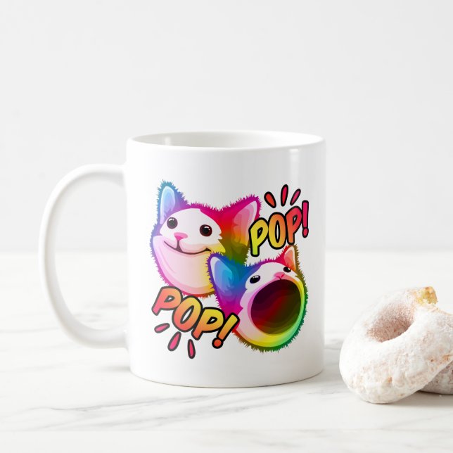Mug mème de chat pop-chat (Avec donut)