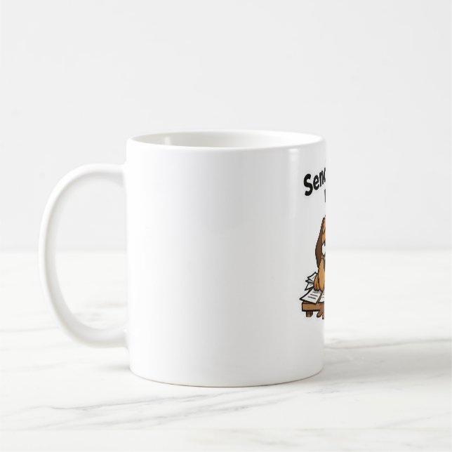 Mug Mème de chien paresseux dessin animé  (Gauche)