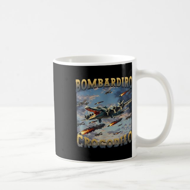 Mug Mème de crocodile drôle Bombardiro Crocodilo Funny (Droite)