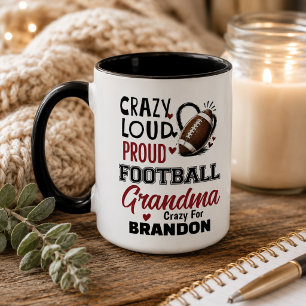 Mug Mémé de football folle de fierté et bruyante 