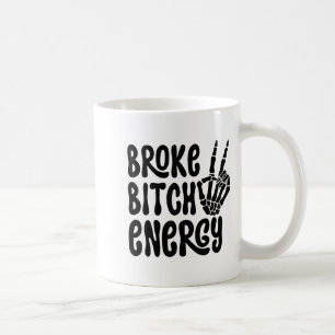 Mug Mème de main de squelette drôle énergie cassée
