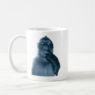 Mug Mème de singe pensif drôle Art sarcasme