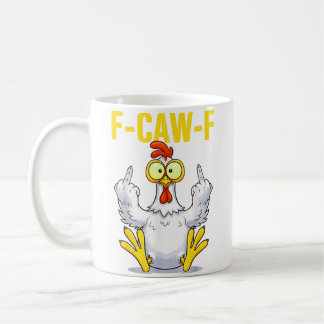 Mug Mème F-Caw-F | Blague de poulet drôle | Coq
