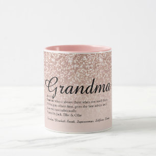 Mug Mémé Grand-mère Définition Rose Or Paillettes