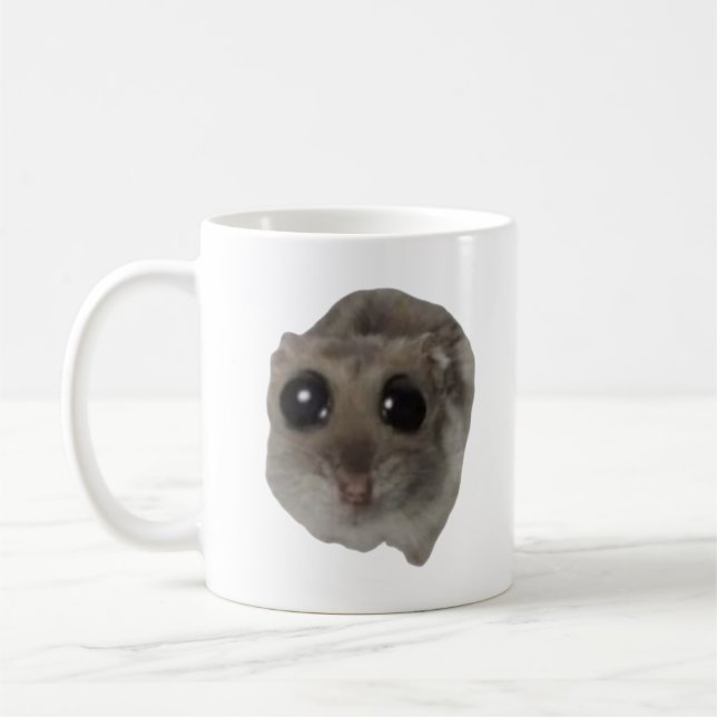 Mug mème, hamster, mème de hamster, hamster triste, dr (Gauche)