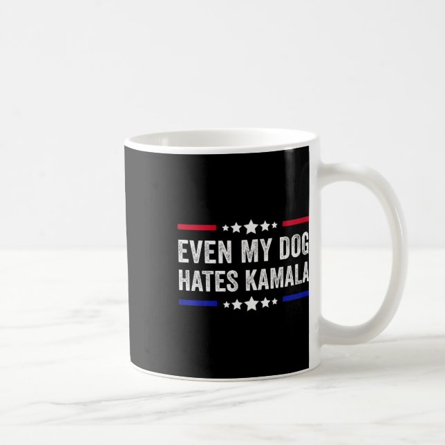 Mug Même Mon Chien déteste le drapeau américain Kamala (Droite)