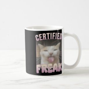 Mug Mème Offensive Mèmes de félin Freak Certifié Mat D