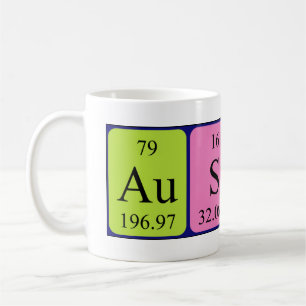 Mug Mémoire de nom de table périodique d'Austin